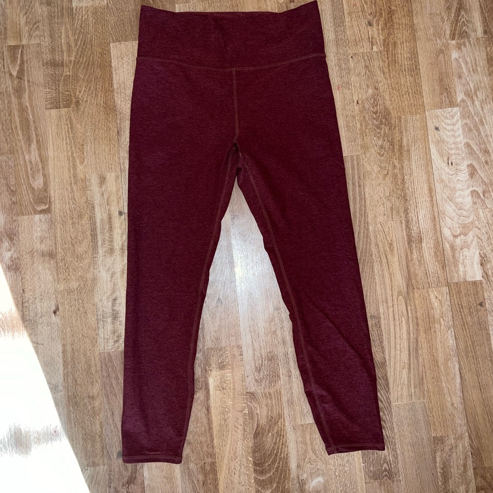 Dark red high waisted leggings